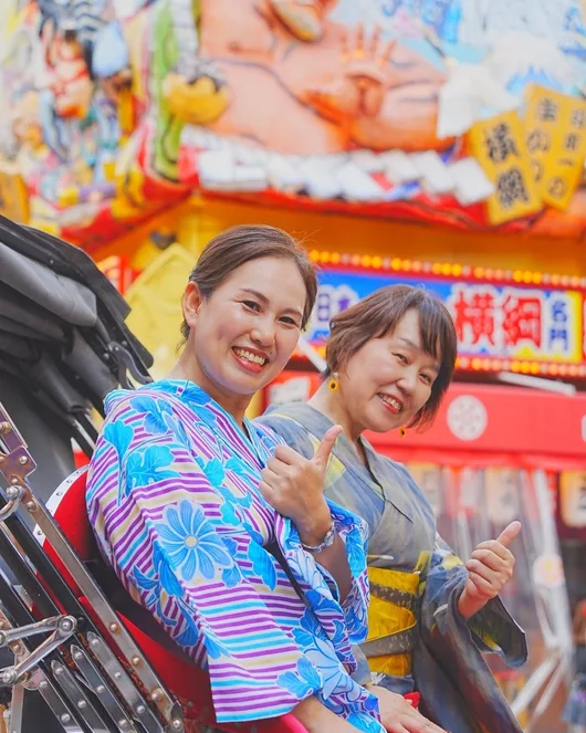 和装で新世界人力車体験（ペア限定・20分乗車付き／夜22時返却OK）